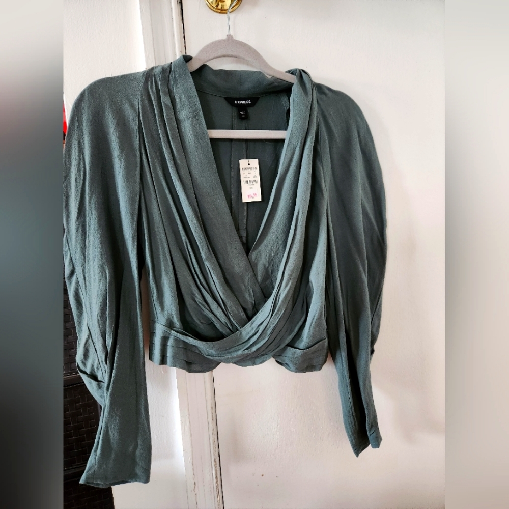 Express small sage green top